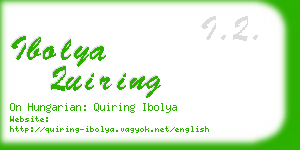 ibolya quiring business card